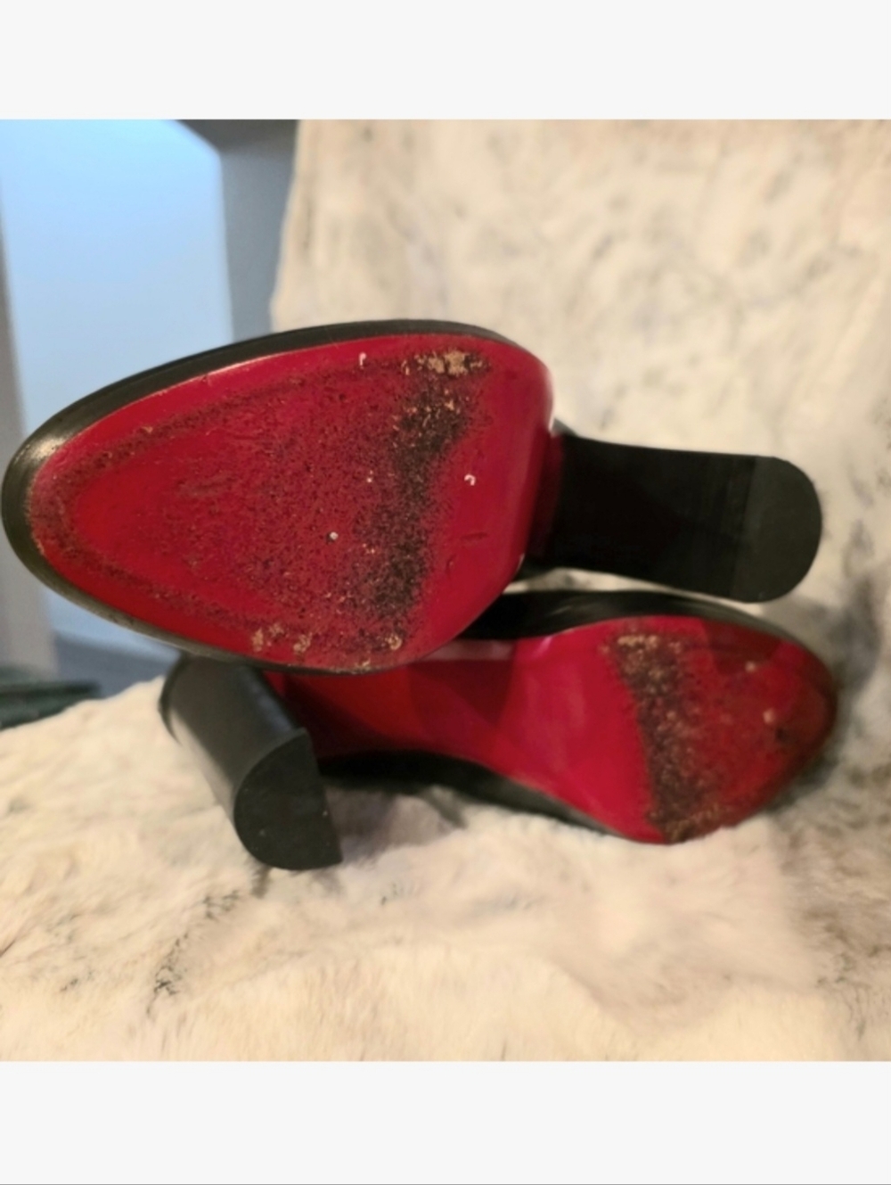 Christian Louboutin Black Leather High Heeled Boots with Silver Buckles EU 39 - Picture 9 of 13